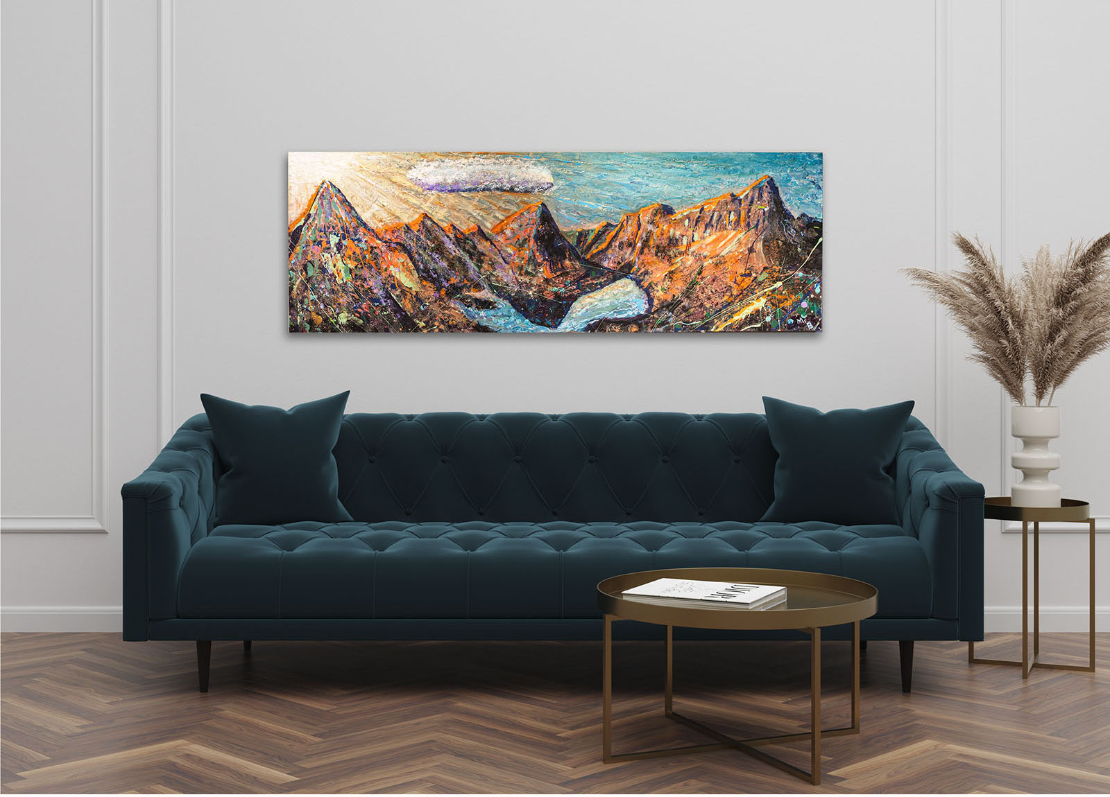 Crown Of The Continent painting shown in a room for scale