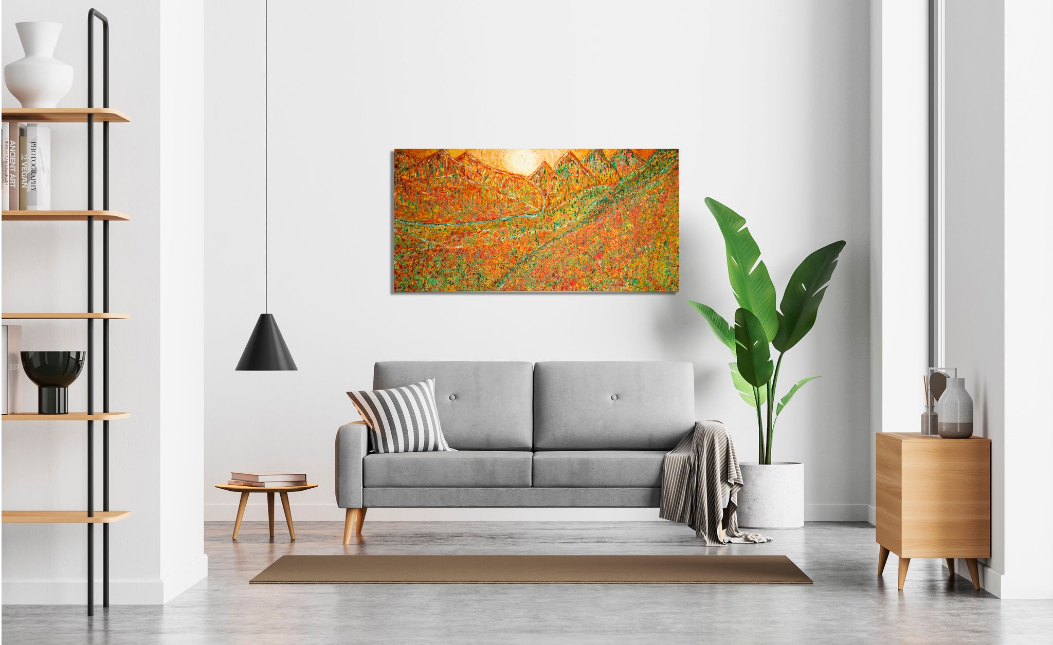 Glacier Summer painting shown in a room for scale