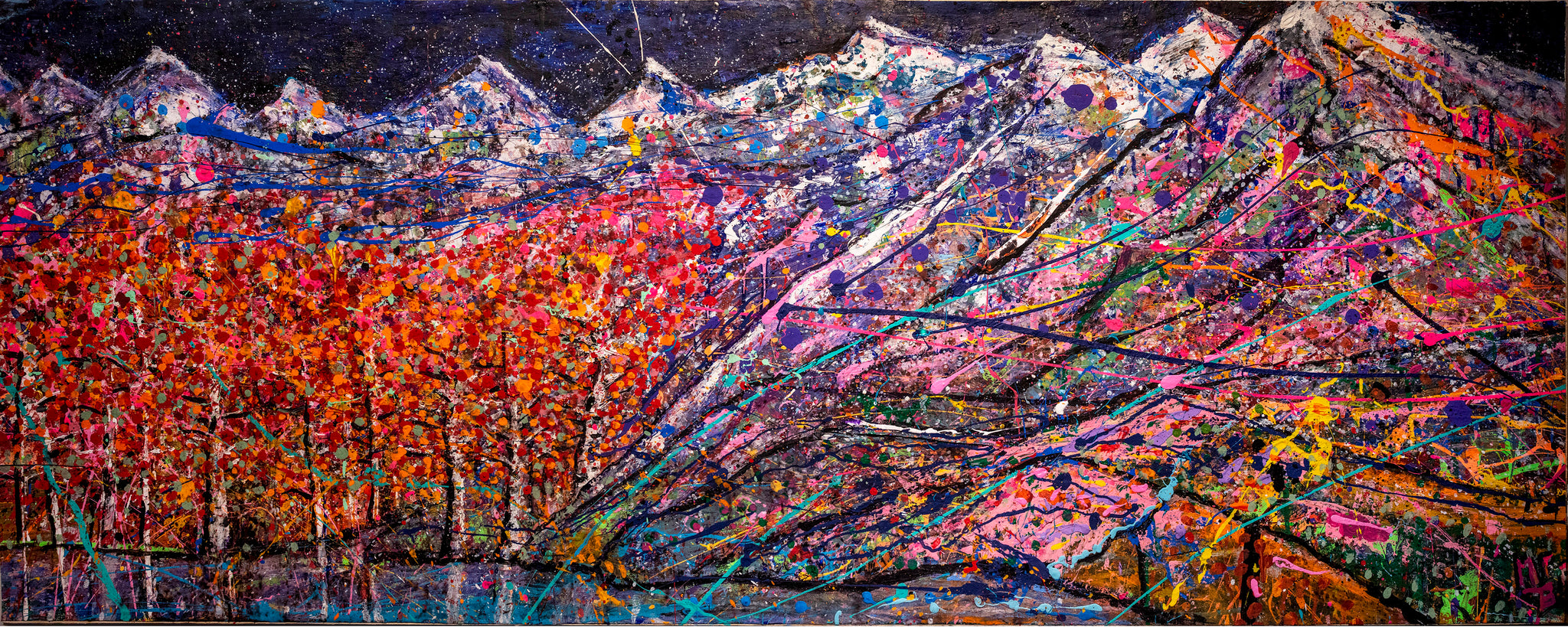 Mountain Twilight abstract Montana landscape painting