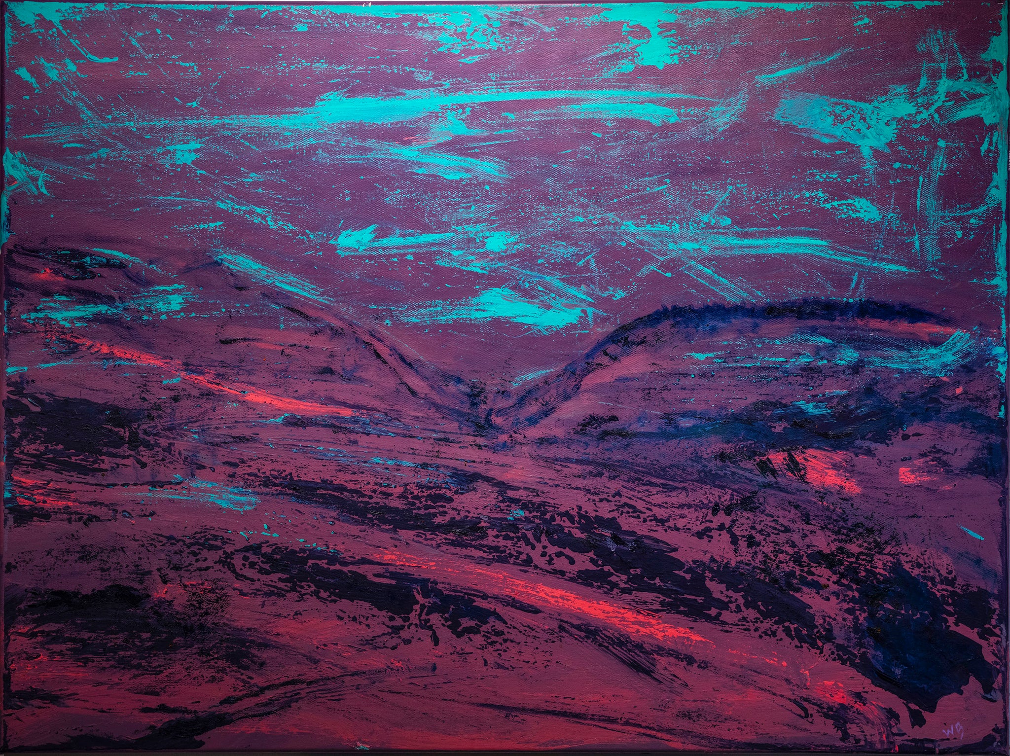Yellowstone Night abstract Montana landscape painting